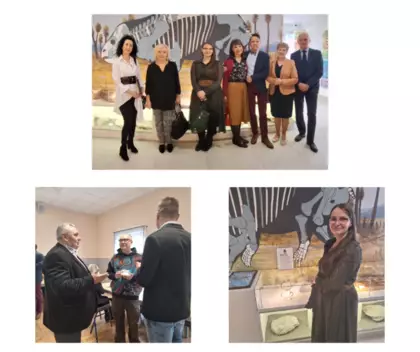 Zdjęcia przedstawiające honorowych gości na gali otwarcia budynku.